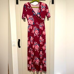 Boutique Jersey Pink Floral Printed Dress